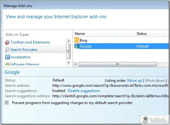 Comment changer le moteur de recherche par défaut dans Internet Explorer