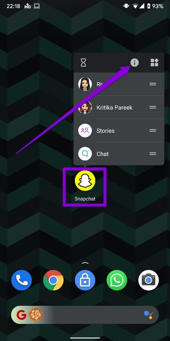 Abrir la aplicación Snapchat Infor