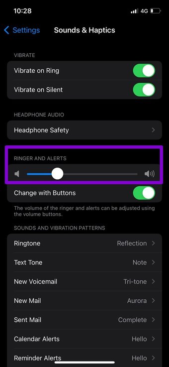Configuración de sonido en i Phone