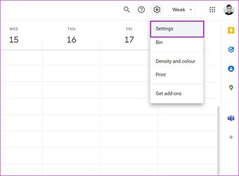 Configuración del calendario de Google