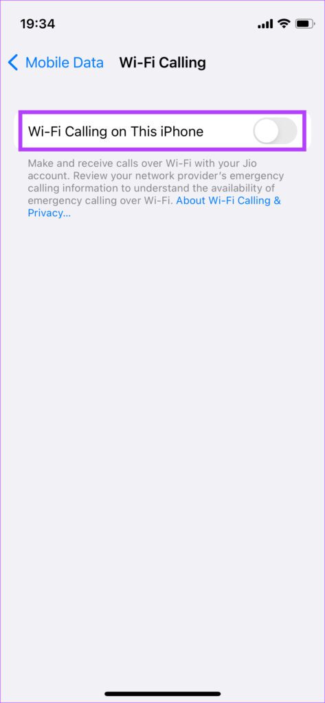 Habilitar llamadas Wi-Fi